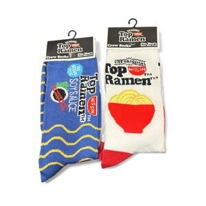 NISSIN Top Ramen Crew Socks - Blue, White, Red, Yellow